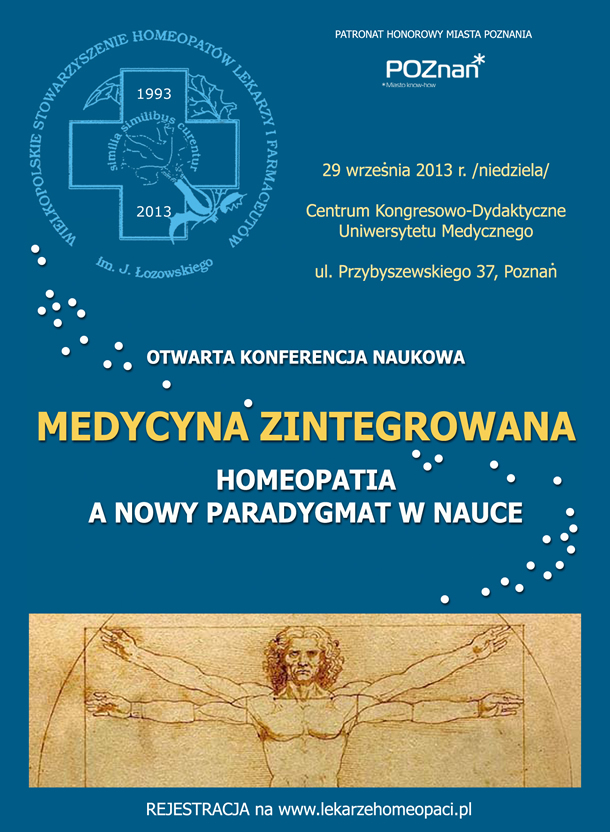 plakat medycyna zintegrowana - homeopatia a nowy paradygmat